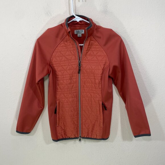 Dover Saddlery Quilted Puffer Jacket Women XXS Full Zip Pockets Riding Orange - Picture 3 of 6